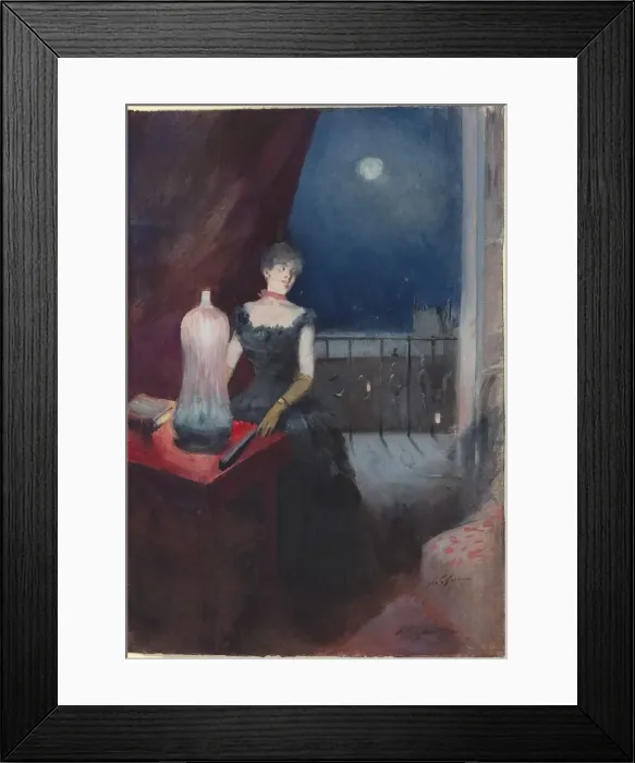 Framed Print : Standing Woman with a Fan, probably 1880 / 1890. Creator: Jean Louis Forain Framed Print : Standing Woman with a Fan, probably 1880 / 1890. Creator: Jean Louis Forain