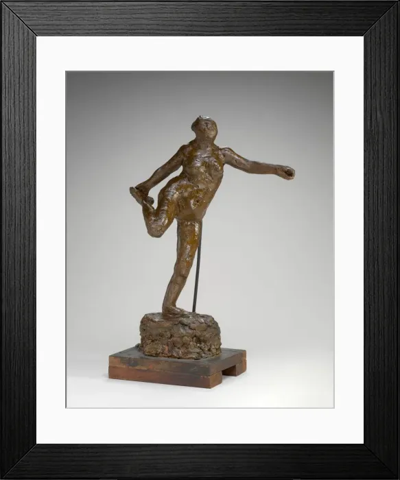 Framed Print : Dancer Holding Her Right Foot in Her Right Hand, possibly 1900  /  1911. Creator: Edgar Degas