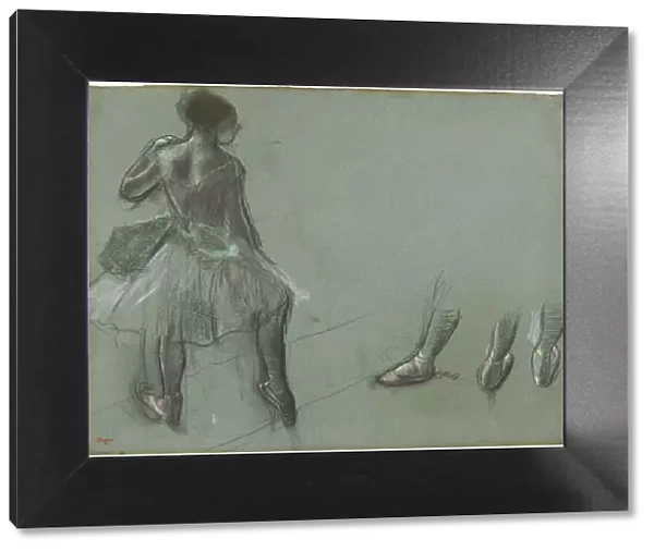 Dancer Seen from Behind and Three Studies of Feet, c. 1878. Creator: Edgar Degas
