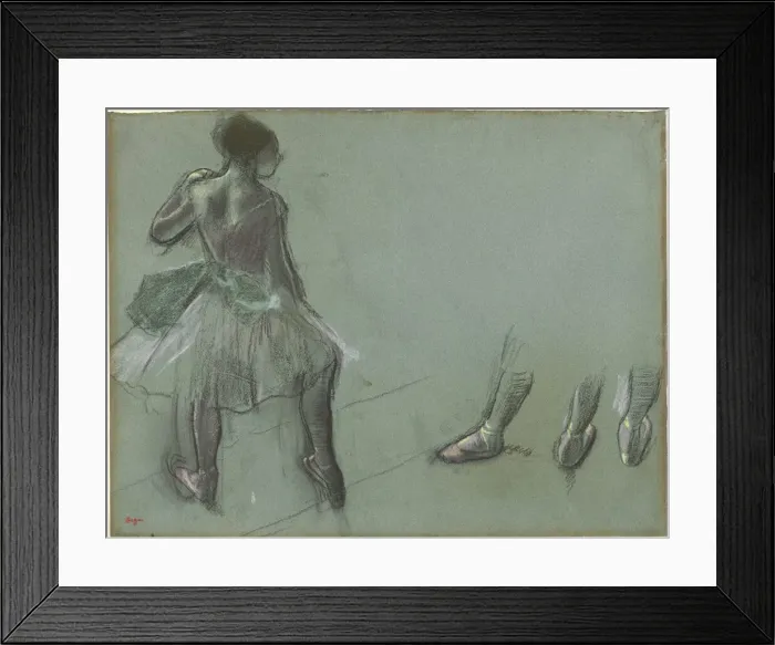 Framed Print : Dancer Seen from Behind and Three Studies of Feet, c. 1878. Creator: Edgar Degas Framed Print : Dancer Seen from Behind and Three Studies of Feet, c. 1878. Creator: Edgar Degas