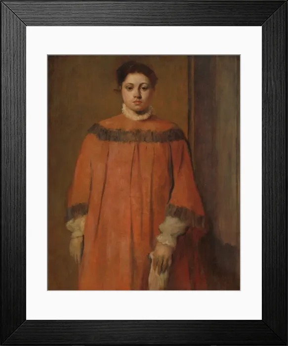 Framed Print : Girl in Red, c. 1866. Creator: Edgar Degas Framed Print : Girl in Red, c. 1866. Creator: Edgar Degas