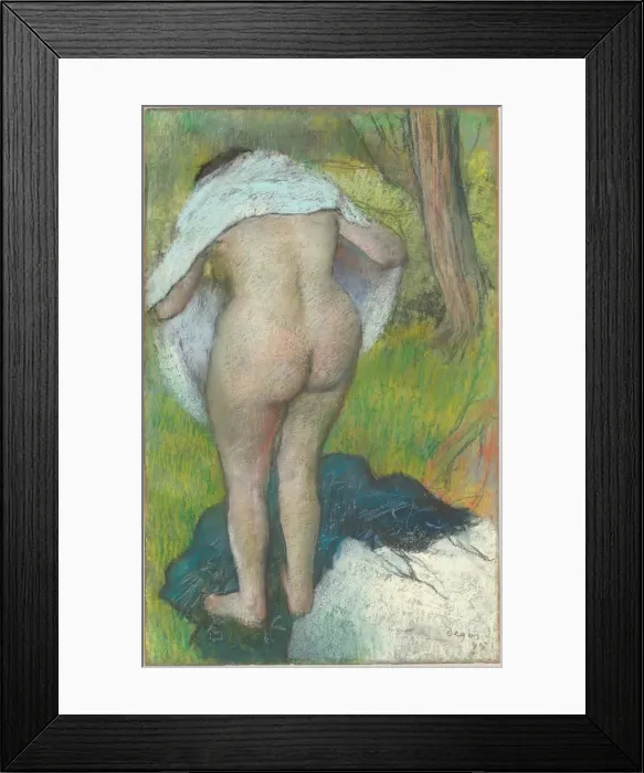 Framed Print : Young Woman Dressing Herself, 1885. Creator: Edgar Degas Framed Print : Young Woman Dressing Herself, 1885. Creator: Edgar Degas