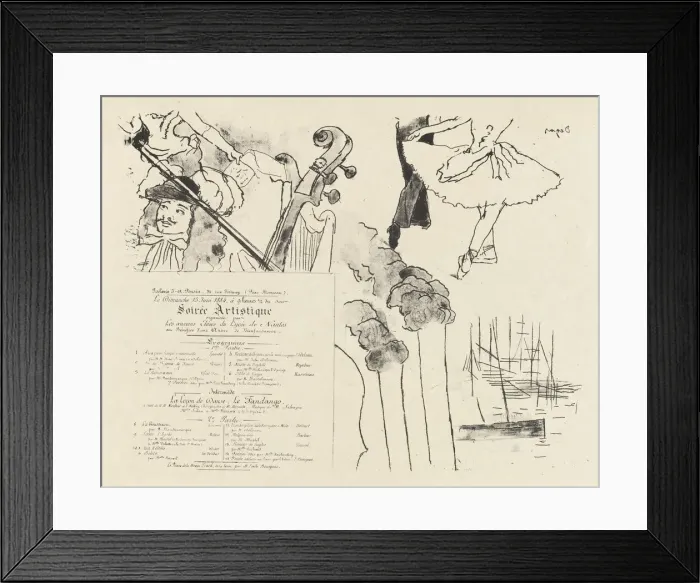 Framed Print : Program for the Soiree Artistique (Programme de la Soiree des anciens elè Framed Print : Program for the Soiree Artistique (Programme de la Soiree des anciens elè