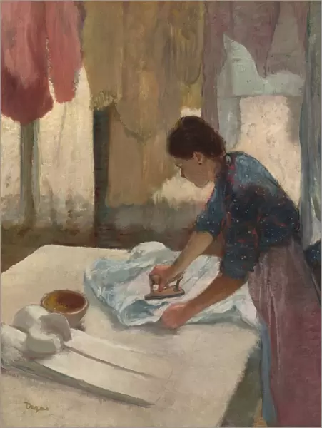Woman Ironing, begun c. 1876, completed c. 1887. Creator: Edgar Degas