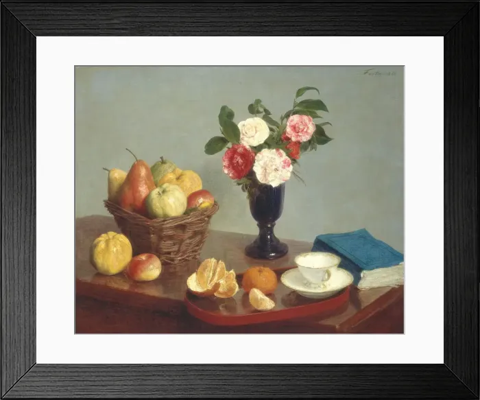 Framed Print : Still Life, 1866. Creator: Henri Fantin-Latour Framed Print : Still Life, 1866. Creator: Henri Fantin-Latour