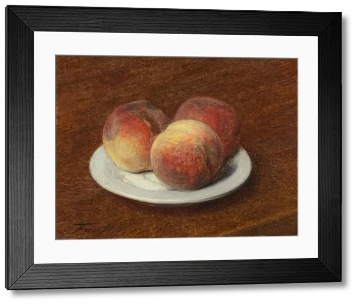 Framed Print : Three Peaches on a Plate, 1868. Creator: Henri Fantin-Latour Framed Print : Three Peaches on a Plate, 1868. Creator: Henri Fantin-Latour