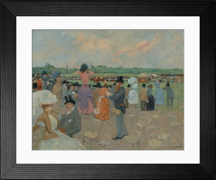 Framed Print : The Races at Longchamp, c. 1891. Creator: Jean Louis Forain Framed Print : The Races at Longchamp, c. 1891. Creator: Jean Louis Forain