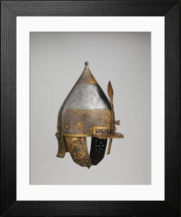 Framed Print : Helmet, possibly Turkish, Istanbul, in the style of Turkman armour, ca. 1500-1525 Framed Print : Helmet, possibly Turkish, Istanbul, in the style of Turkman armour, ca. 1500-1525