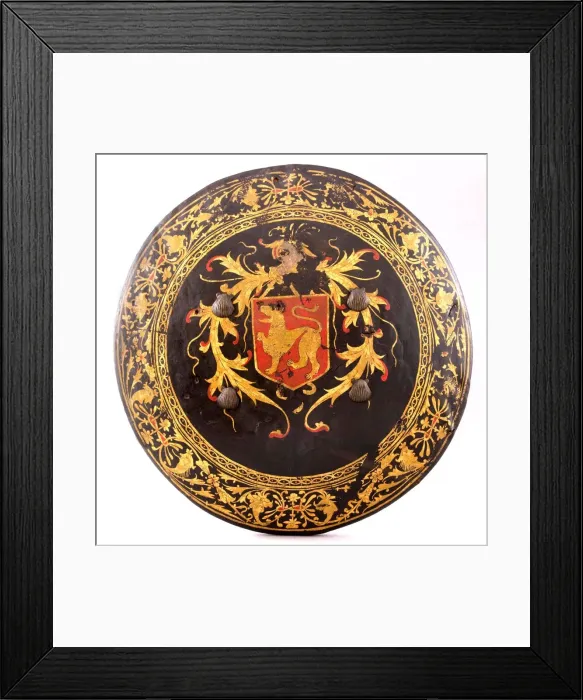 Framed Print : Shield, probably Indian; lacquerwork, Southeast Asian, Thailand or Burma Framed Print : Shield, probably Indian; lacquerwork, Southeast Asian, Thailand or Burma
