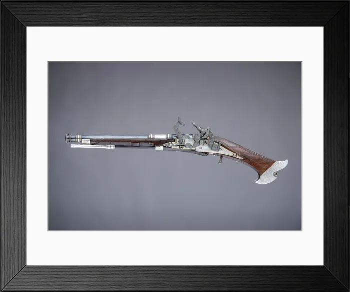 Framed Print : Snaphaunce Pistol Made for Wilhelm, Duke of Kurland, Scottish, dated 1615 Framed Print : Snaphaunce Pistol Made for Wilhelm, Duke of Kurland, Scottish, dated 1615