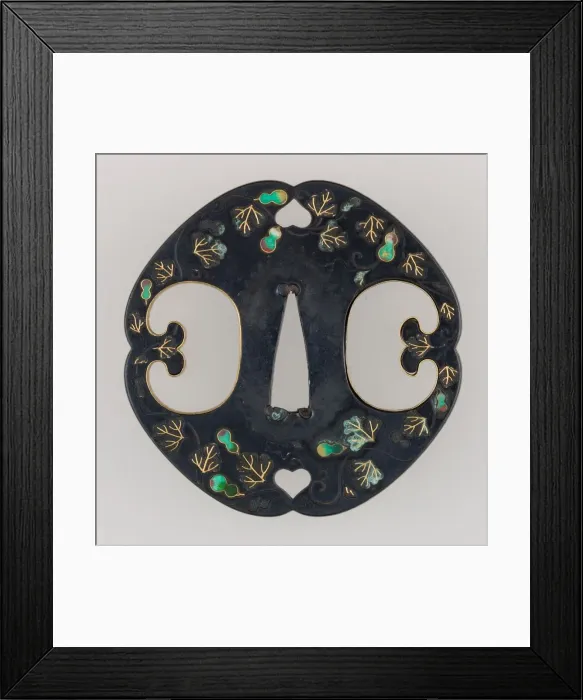 Framed Print : Sword Guard (Tsuba), Japanese, ca. 1615-1868. Creator: Hirata School Framed Print : Sword Guard (Tsuba), Japanese, ca. 1615-1868. Creator: Hirata School