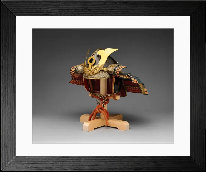 Framed Print : Helmet in the Zenshozan Style with Case, Japanese, ca. 1700. Creator: Unknown Framed Print : Helmet in the Zenshozan Style with Case, Japanese, ca. 1700. Creator: Unknown