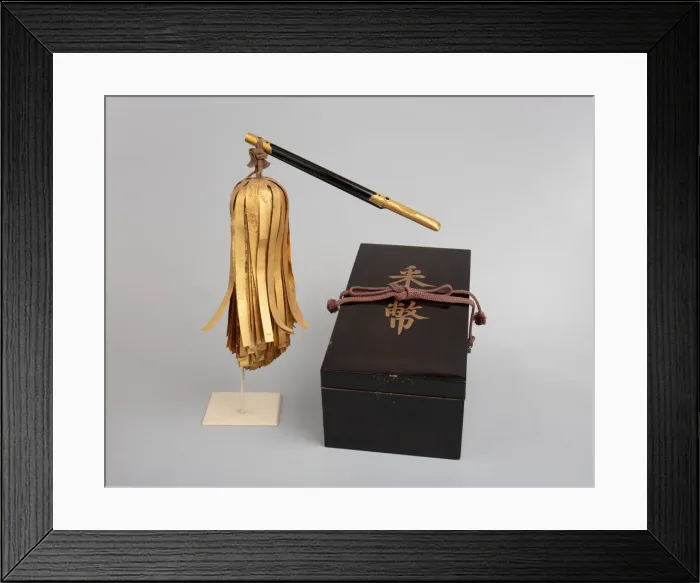 Framed Print : Signaling Baton (Saihai) and Storage Box, Japanese, 18th century. Creator: Unknown Framed Print : Signaling Baton (Saihai) and Storage Box, Japanese, 18th century. Creator: Unknown