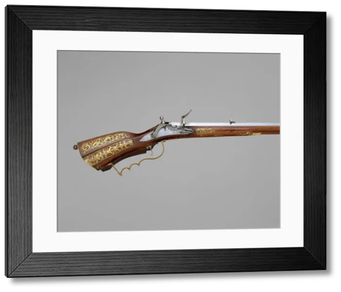 Framed Print : Snaphaunce Hunting Rifle, Swedish, Stockholm, dated 1722. Creator: Jonas Schertiger Framed Print : Snaphaunce Hunting Rifle, Swedish, Stockholm, dated 1722. Creator: Jonas Schertiger