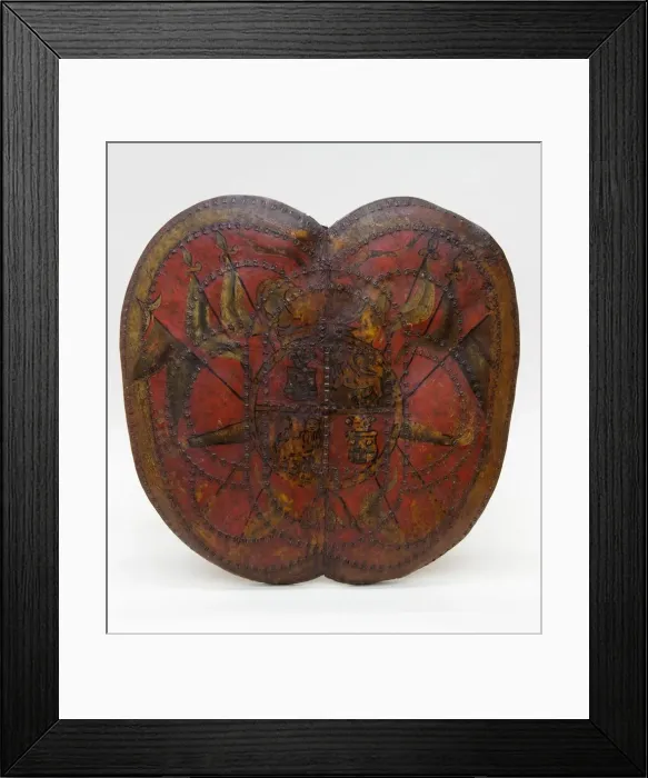 Framed Print : Shield (Adarga), Mexican, probably mid-18th century. Creator: Unknown Framed Print : Shield (Adarga), Mexican, probably mid-18th century. Creator: Unknown