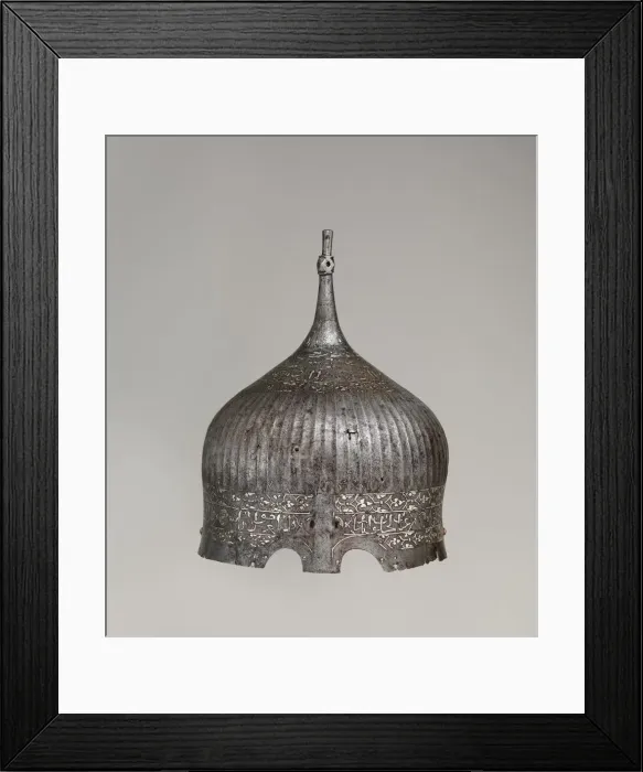 Framed Print : Turban Helmet, Turkish or Iranian, in the style of Turkman armour, 15th century Framed Print : Turban Helmet, Turkish or Iranian, in the style of Turkman armour, 15th century