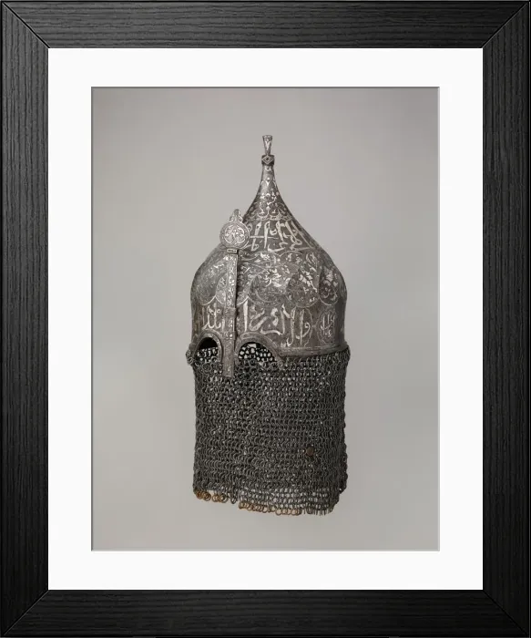 Framed Print : Helmet with Aventail, Turkish, in the style of Turkman armour, late 15th-16th century Framed Print : Helmet with Aventail, Turkish, in the style of Turkman armour, late 15th-16th century