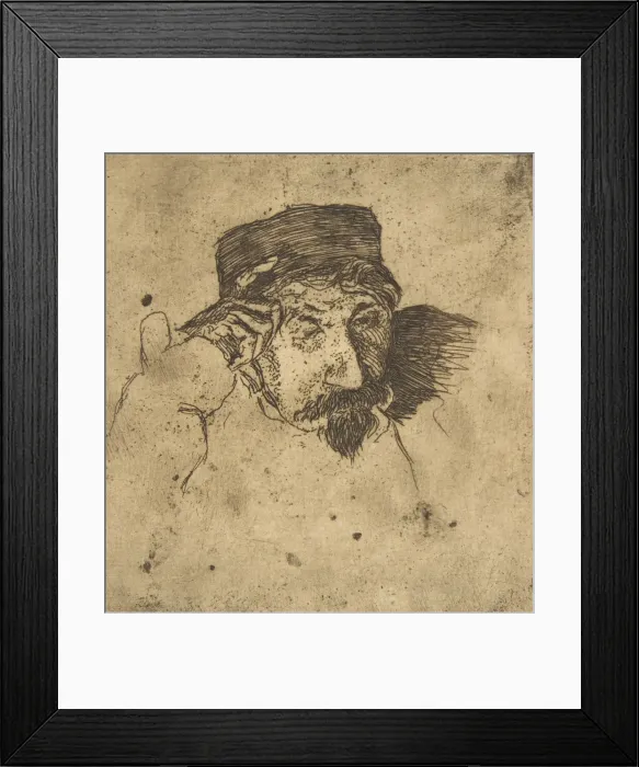 Framed Print : Sketch of Joseph Guichard, 1853. Creator: Felix Bracquemond Framed Print : Sketch of Joseph Guichard, 1853. Creator: Felix Bracquemond