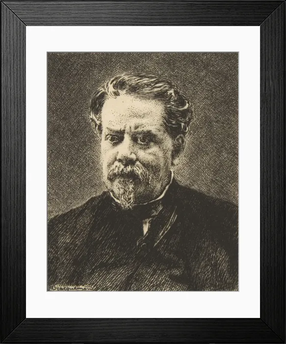 Framed Print : Portrait of Benjamin Fillon, 1876. Creator: Felix Bracquemond Framed Print : Portrait of Benjamin Fillon, 1876. Creator: Felix Bracquemond
