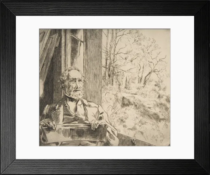 Framed Print : Portrait of Meyer-Heine, 1872. Creator: Felix Bracquemond Framed Print : Portrait of Meyer-Heine, 1872. Creator: Felix Bracquemond