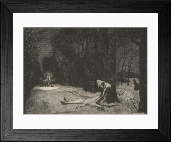 Framed Print : La Mort de Matamore (Capitaine Fracasse), 1864. Creator: Felix Bracquemond Framed Print : La Mort de Matamore (Capitaine Fracasse), 1864. Creator: Felix Bracquemond