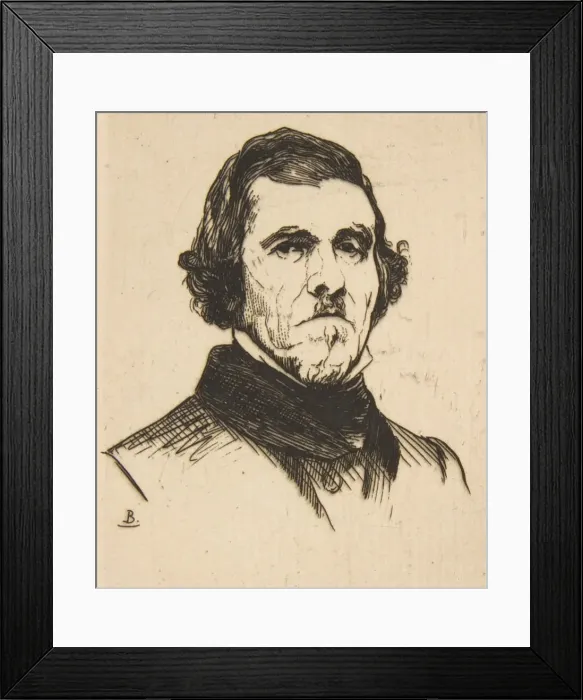 Framed Print : Portrait of Eugene Delacroix, 1863. Creator: Felix Bracquemond Framed Print : Portrait of Eugene Delacroix, 1863. Creator: Felix Bracquemond