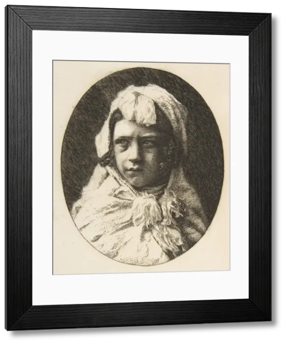 Framed Print : Portrait of Henri Houssaye, as a child, 1855-60. Creator: Felix Bracquemond Framed Print : Portrait of Henri Houssaye, as a child, 1855-60. Creator: Felix Bracquemond