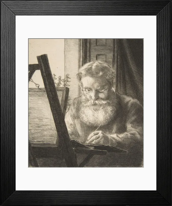 Framed Print : Portrait of Edwin Edwards, 1872. Creator: Felix Bracquemond Framed Print : Portrait of Edwin Edwards, 1872. Creator: Felix Bracquemond