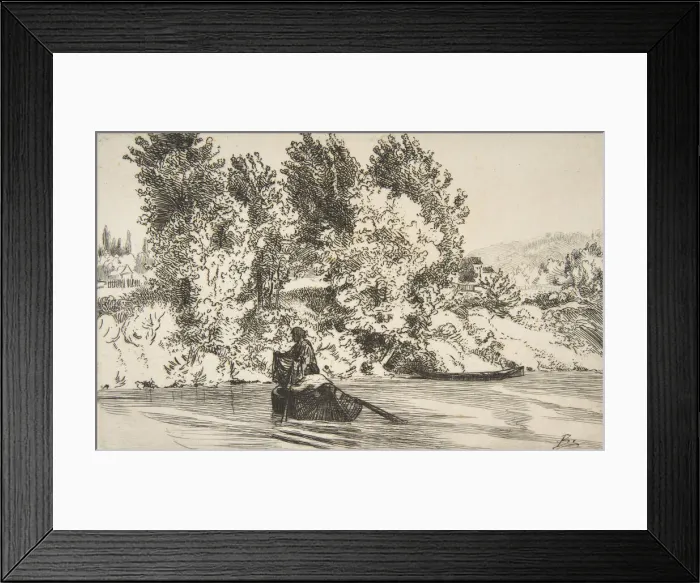 Framed Print : Fisherman with a net, 1868. Creator: Felix Bracquemond Framed Print : Fisherman with a net, 1868. Creator: Felix Bracquemond