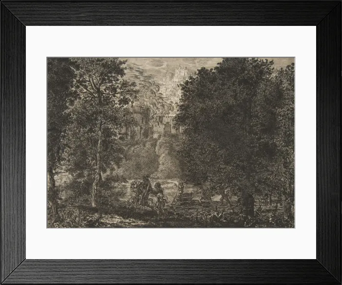 Framed Print : La fiamma evicina al fuoco, about 1853-5. Creator: Felix Bracquemond Framed Print : La fiamma evicina al fuoco, about 1853-5. Creator: Felix Bracquemond