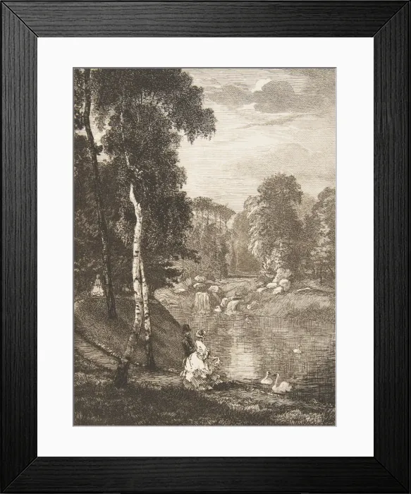 Framed Print : Le Bois de Boulogne, 1857. Creator: Felix Bracquemond Framed Print : Le Bois de Boulogne, 1857. Creator: Felix Bracquemond