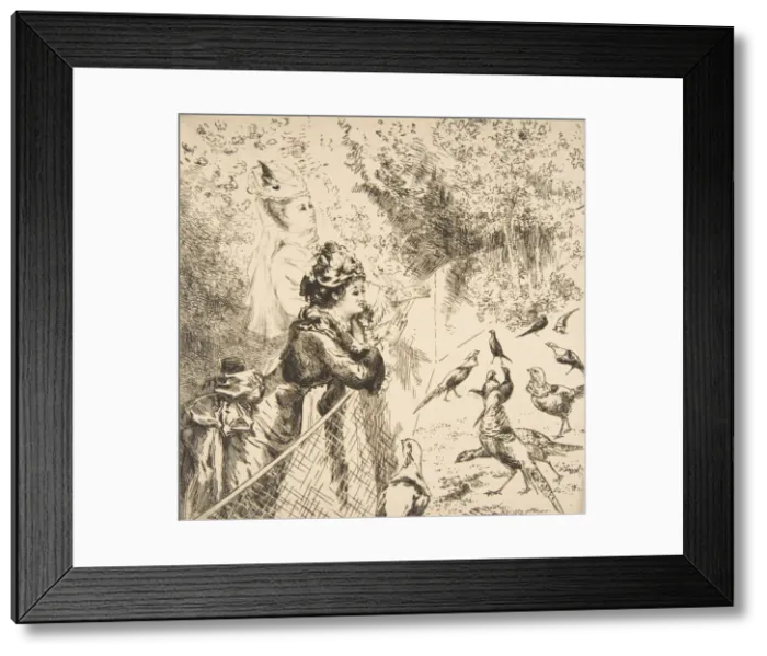 Framed Print : In the Zoological Garden, ca. 1873. Creator: Felix Bracquemond Framed Print : In the Zoological Garden, ca. 1873. Creator: Felix Bracquemond