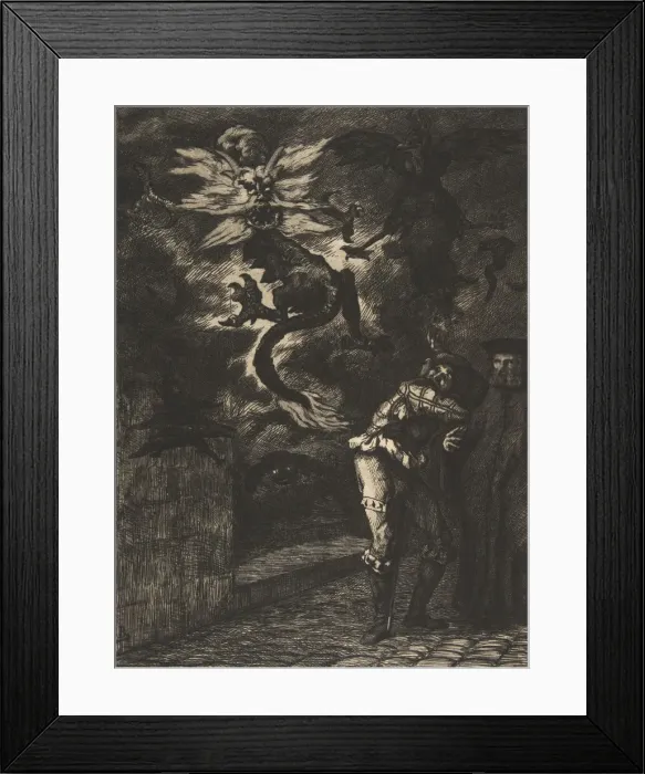 Framed Print : Panurge sortant de chez Raminagrobis, 1854-55. Creator: Felix Bracquemond