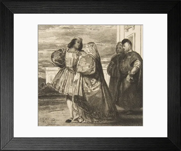 Framed Print : Promenade venitienne (Venetian Promenade), 1863. Creator: Felix Bracquemond Framed Print : Promenade venitienne (Venetian Promenade), 1863. Creator: Felix Bracquemond