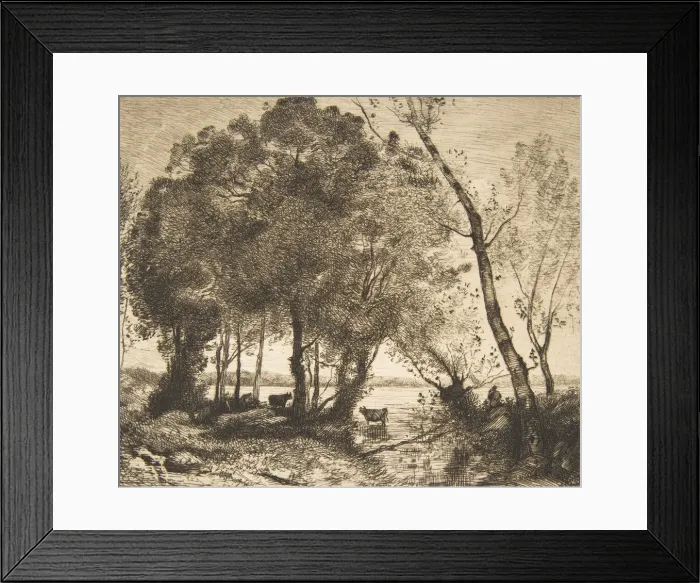 Framed Print : Le Lac, 1861. Creator: Felix Bracquemond Framed Print : Le Lac, 1861. Creator: Felix Bracquemond