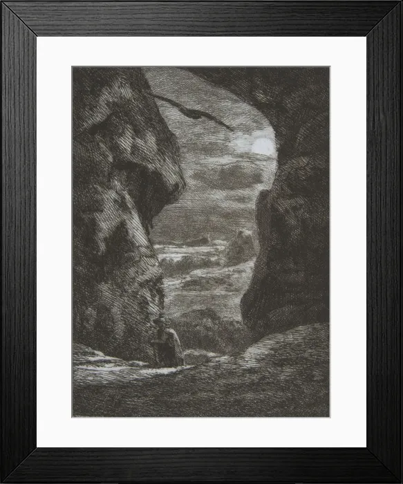 Framed Print : Adieu aux Karpatz, 1857. Creator: Felix Bracquemond Framed Print : Adieu aux Karpatz, 1857. Creator: Felix Bracquemond