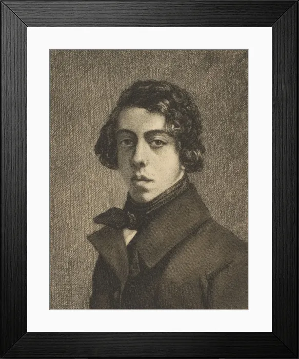 Framed Print : Portrait of Theodore Chasseriau, 1893. Creator: Felix Bracquemond Framed Print : Portrait of Theodore Chasseriau, 1893. Creator: Felix Bracquemond
