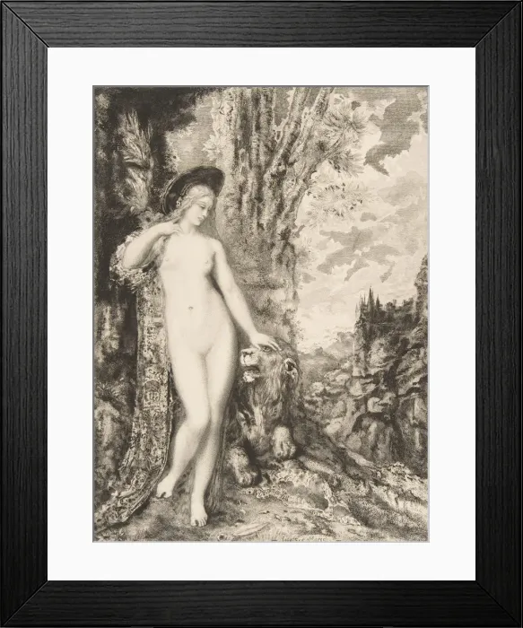 Framed Print : Le Lion amoureux, 1886. Creator: Felix Bracquemond Framed Print : Le Lion amoureux, 1886. Creator: Felix Bracquemond
