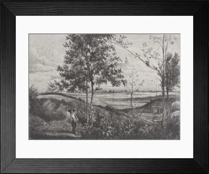 Framed Print : Landscape after Corot, 1873-90. Creator: Ferdinand Lefman Framed Print : Landscape after Corot, 1873-90. Creator: Ferdinand Lefman