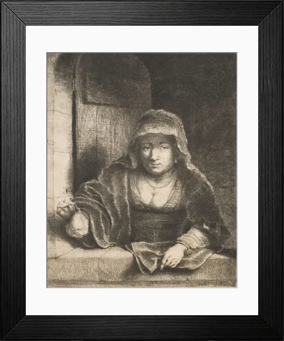 Framed Print : Woman with a Pear, 17th century. Creator: Ferdinand Bol Framed Print : Woman with a Pear, 17th century. Creator: Ferdinand Bol