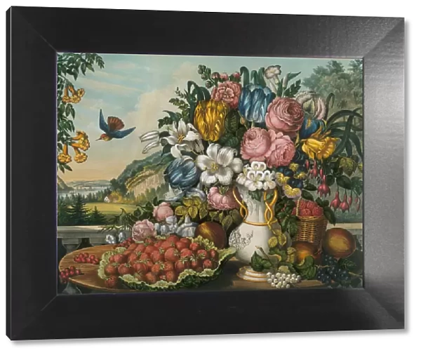 Landscape - Fruit and Flowers, 1862. Creator: Frances Flora Bond Palmer