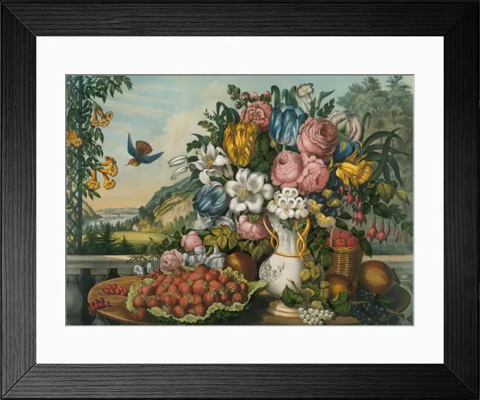 Framed Print : Landscape - Fruit and Flowers, 1862. Creator: Frances Flora Bond Palmer Framed Print : Landscape - Fruit and Flowers, 1862. Creator: Frances Flora Bond Palmer