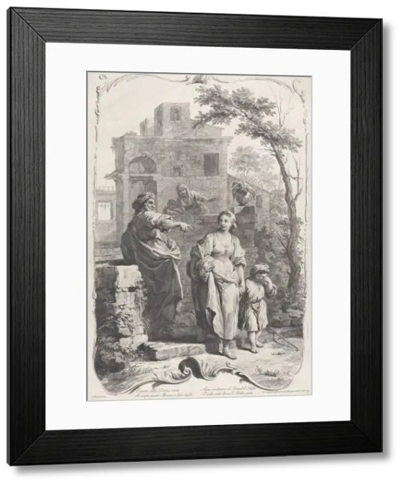 Framed Print : Hagar Sent into the Wildnerness, 1758. Creator: Francesco Bartolozzi Framed Print : Hagar Sent into the Wildnerness, 1758. Creator: Francesco Bartolozzi