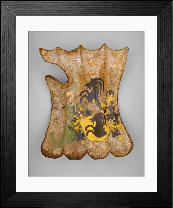 Framed Print : Shield for the Field or Tournament (Targe), German, ca. 1450. Creator: Unknown Framed Print : Shield for the Field or Tournament (Targe), German, ca. 1450. Creator: Unknown