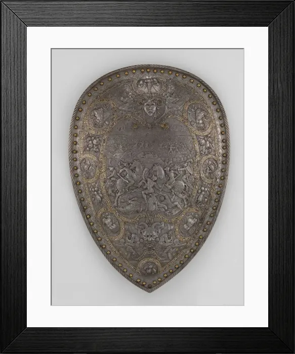 Framed Print : Shield of Henry II of France (reigned 1547-59), French, ca. 1555. Creator: Unknown Framed Print : Shield of Henry II of France (reigned 1547-59), French, ca. 1555. Creator: Unknown