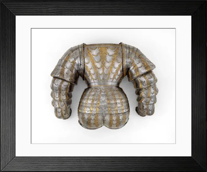 Framed Print : Top Lames of Vambraces (Arm Defenses) from a Costume armour, German, Augsburg, ca. 1525 Framed Print : Top Lames of Vambraces (Arm Defenses) from a Costume armour, German, Augsburg, ca. 1525