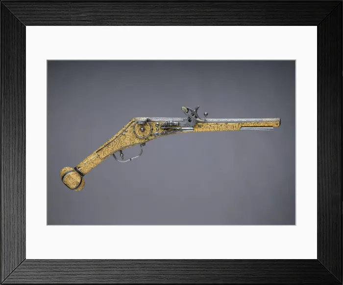 Framed Print : Wheellock Pistol, German, Augsburg, ca. 1560-70. Creator: Unknown Framed Print : Wheellock Pistol, German, Augsburg, ca. 1560-70. Creator: Unknown