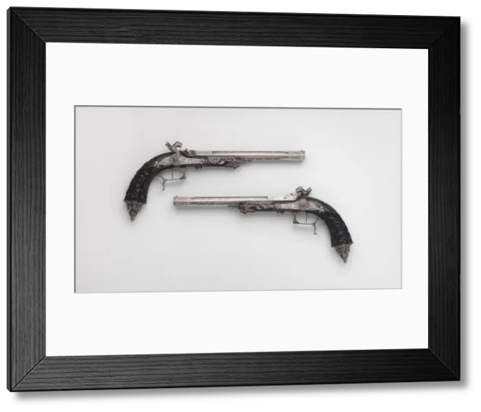Framed Print : Pair of Percussion Target Pistols for 1844 Exposition des Produits de l Industrie in Framed Print : Pair of Percussion Target Pistols for 1844 Exposition des Produits de l Industrie in