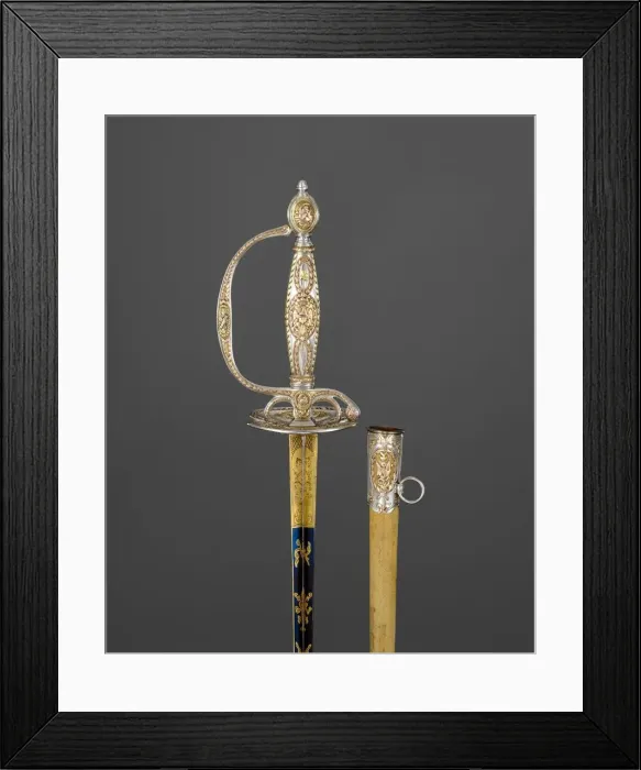 Framed Print : Congressional Presentation Sword with Scabbard of Colonel Marinus Willett, French, Paris Framed Print : Congressional Presentation Sword with Scabbard of Colonel Marinus Willett, French, Paris