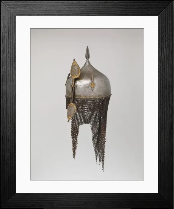 Framed Print : Helmet, Indian, Deccan, possibly Golconda, 17th-18th century. Creator: Unknown Framed Print : Helmet, Indian, Deccan, possibly Golconda, 17th-18th century. Creator: Unknown